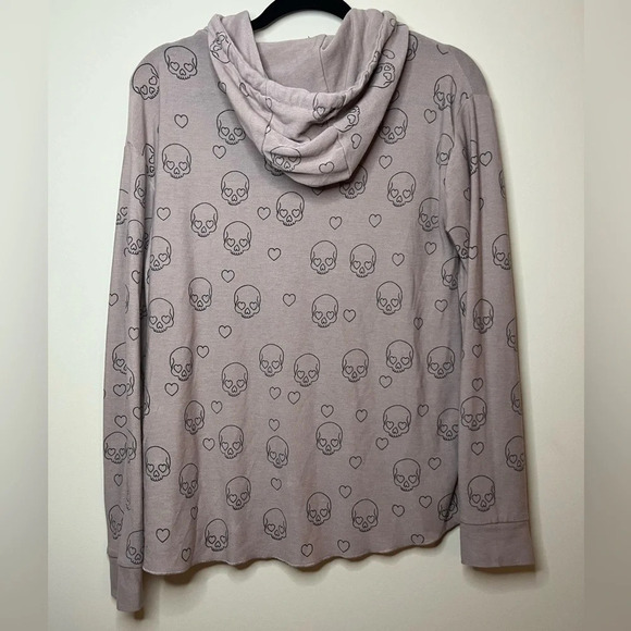CHASER Little Pink Skulls Sweatshirt Hoodie - Picture 8 of 11
